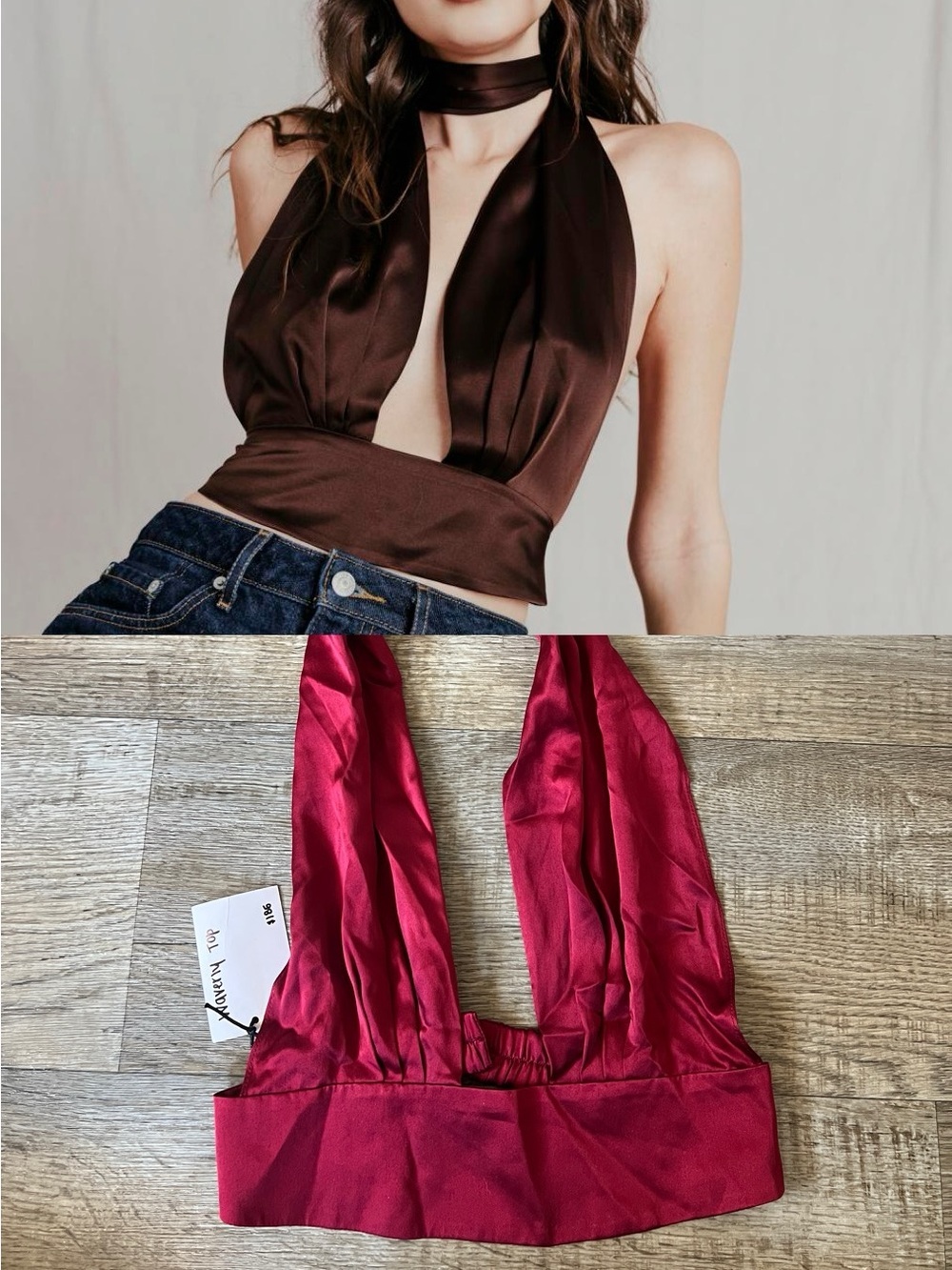 Leman Mercer 100% Silk Waverly Top in Red